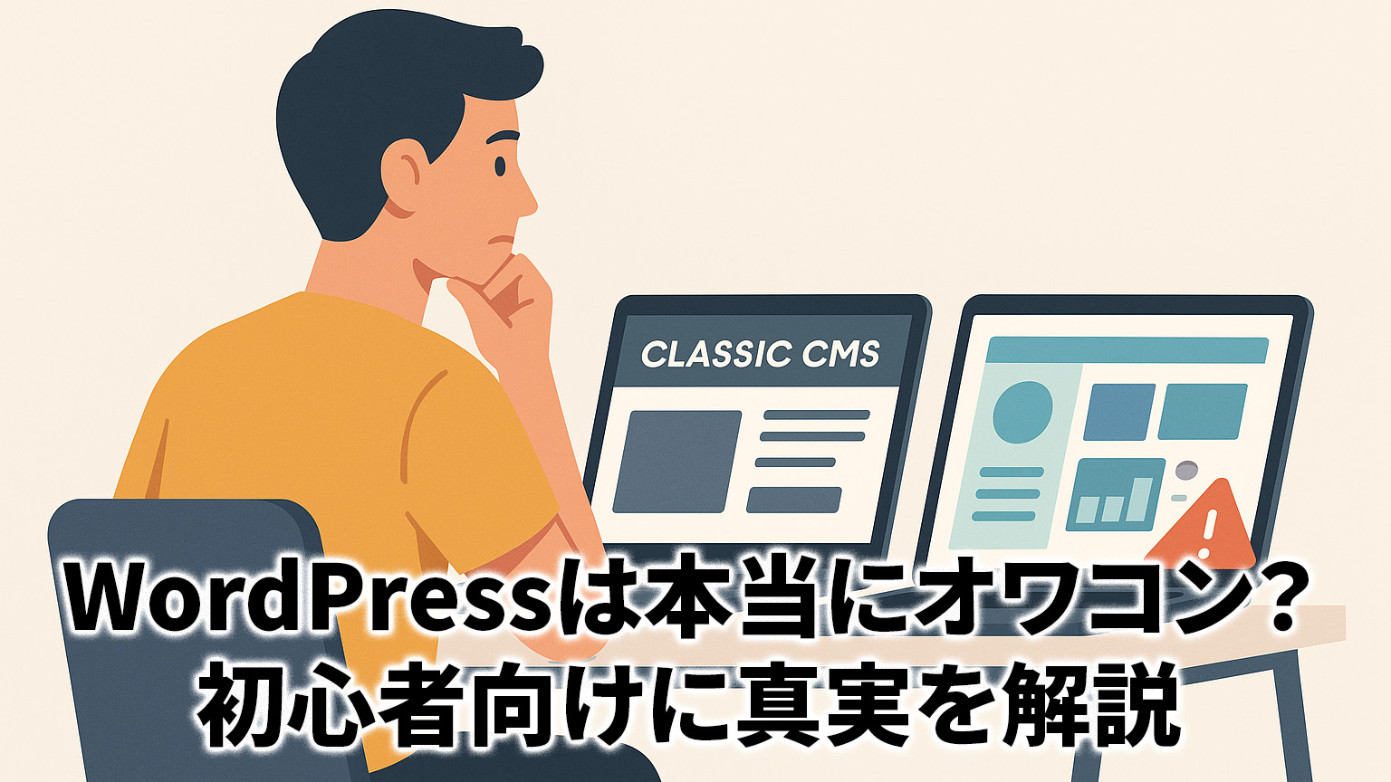 WordPressは本当にオワコン？初心者向けに真実を解説イメージイラスト
