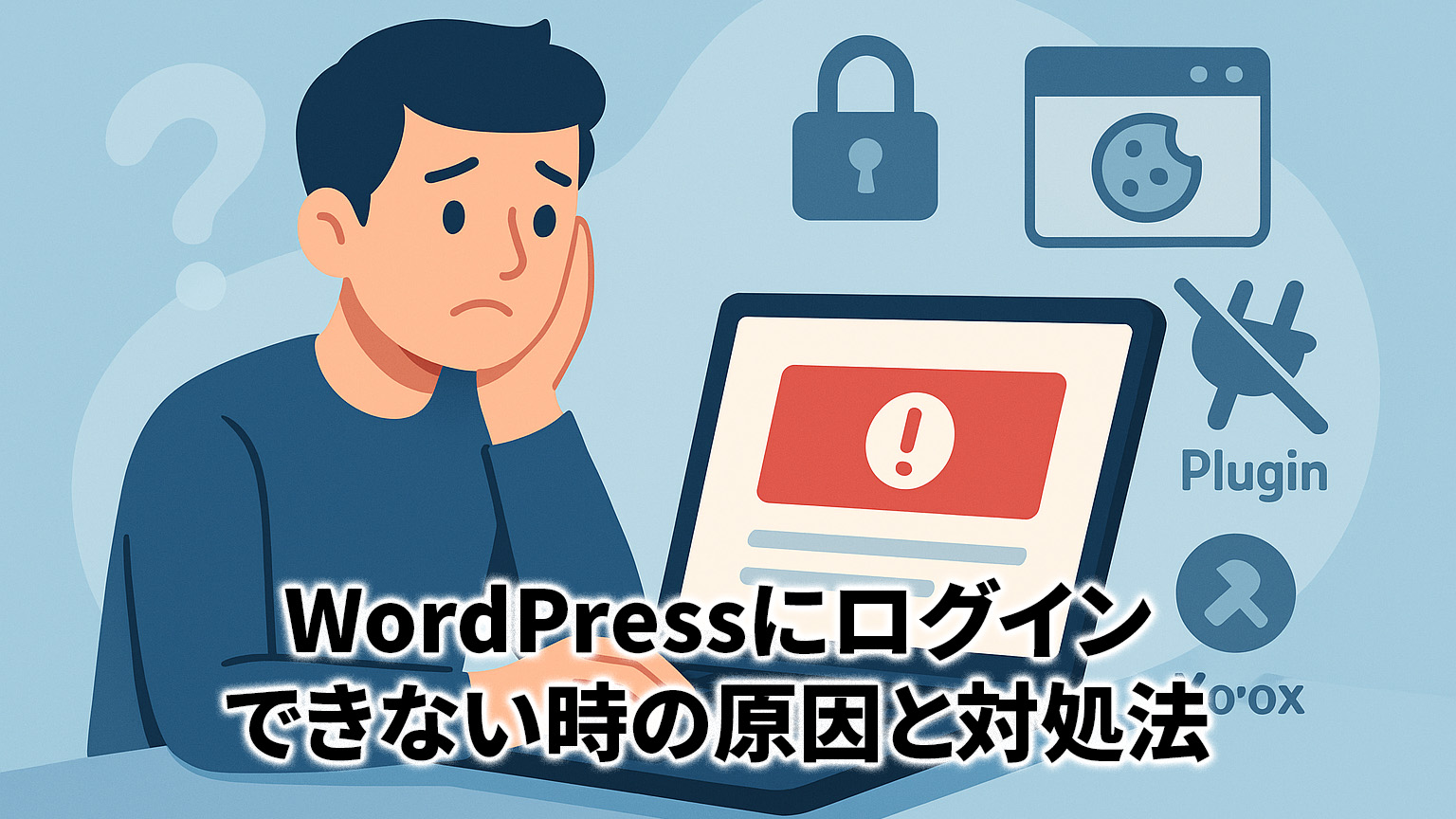 WordPressにログインできないときの原因と対処法のイメージイラスト