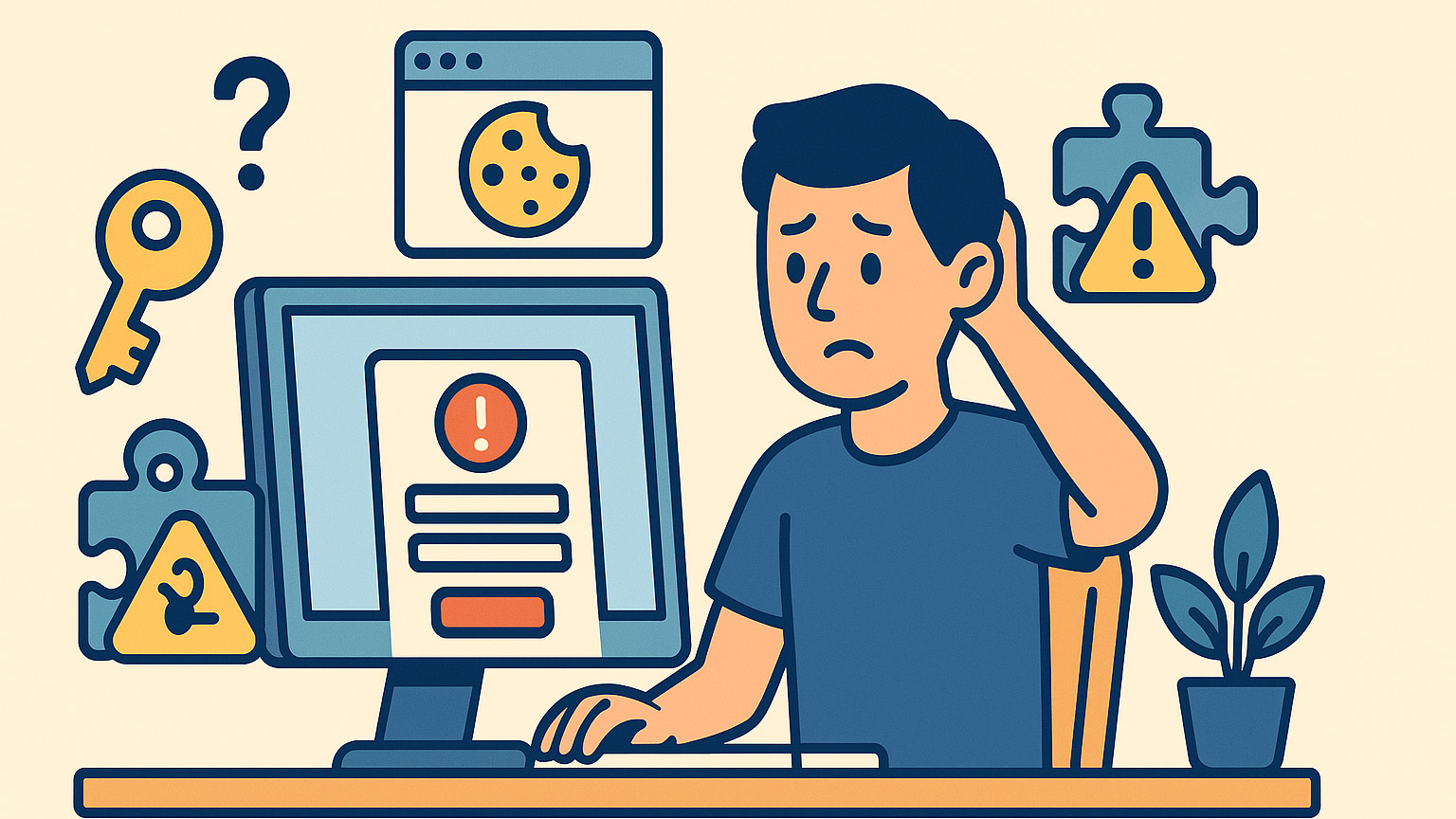 WordPressにログインできない時の原因と対処法イメージイラスト