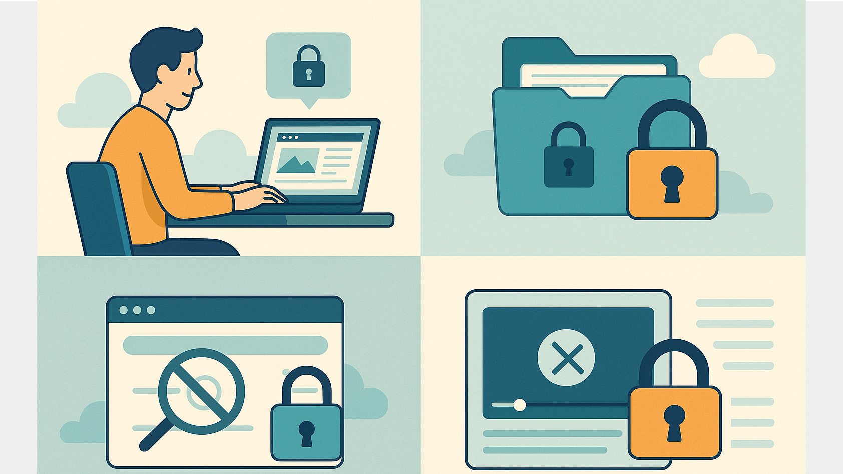 ベーシック認証が活躍するシーンとは？をイメージするイラスト