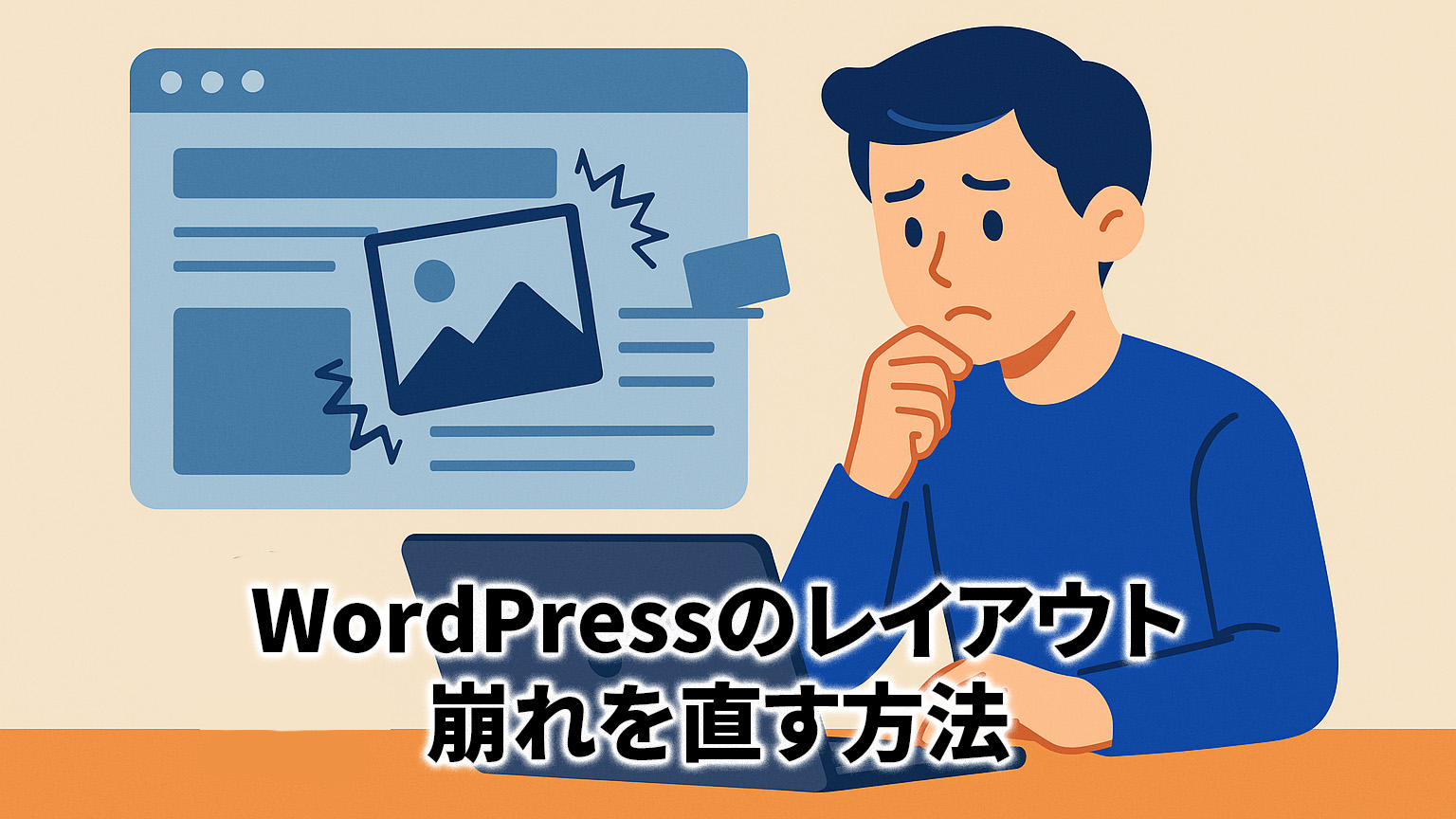 WordPressのレイアウト崩れを直す方法のイメージイラスト