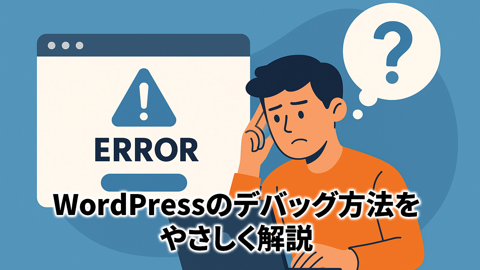 WordPressのデバッグ方法のイメージイラスト